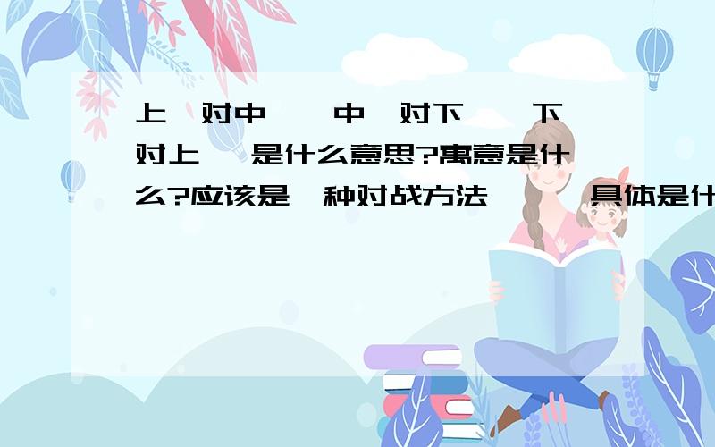 上驷对中驷,中驷对下驷,下驷对上驷 是什么意思?寓意是什么?应该是一种对战方法      具体是什么意思?  谢谢各位!