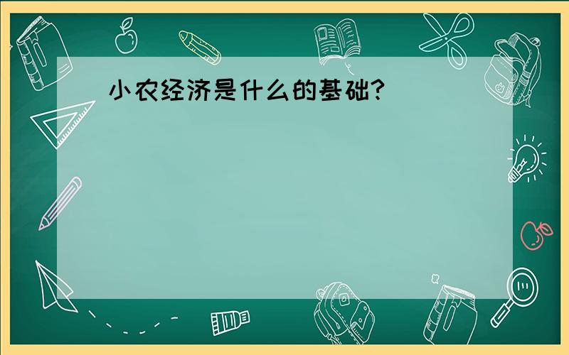 小农经济是什么的基础?