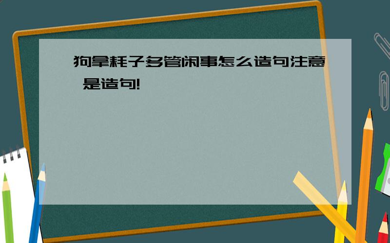 狗拿耗子多管闲事怎么造句注意 是造句!