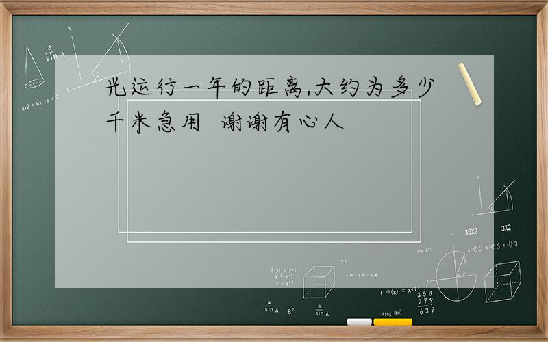 光运行一年的距离,大约为多少千米急用  谢谢有心人