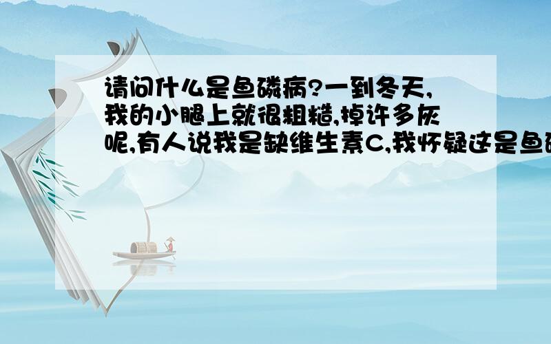 请问什么是鱼磷病?一到冬天,我的小腿上就很粗糙,掉许多灰呢,有人说我是缺维生素C,我怀疑这是鱼磷病呢?