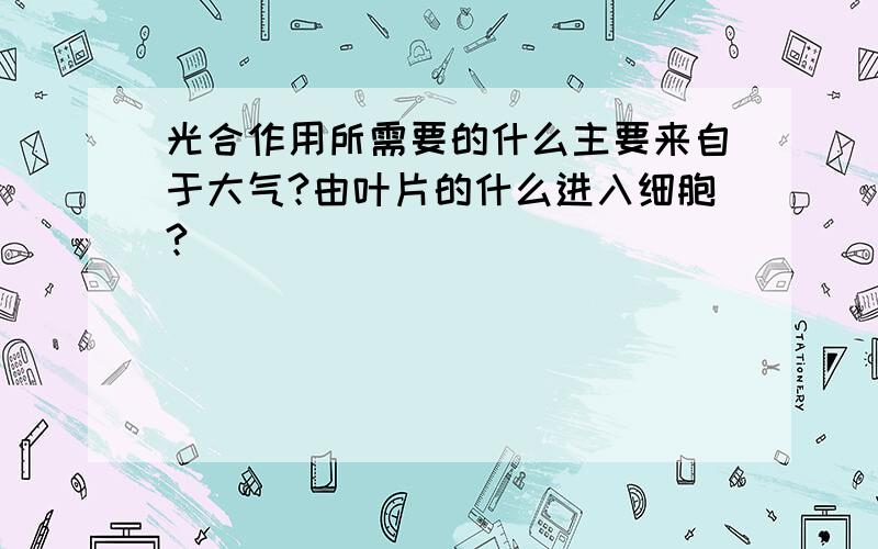 光合作用所需要的什么主要来自于大气?由叶片的什么进入细胞?