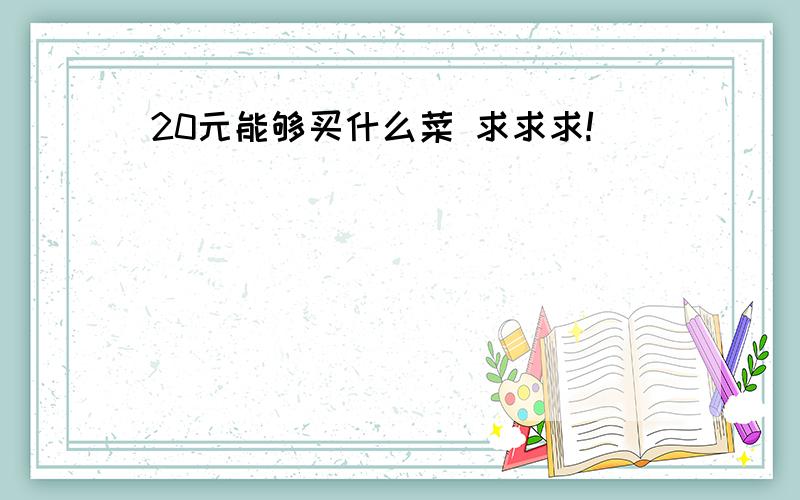 20元能够买什么菜 求求求!