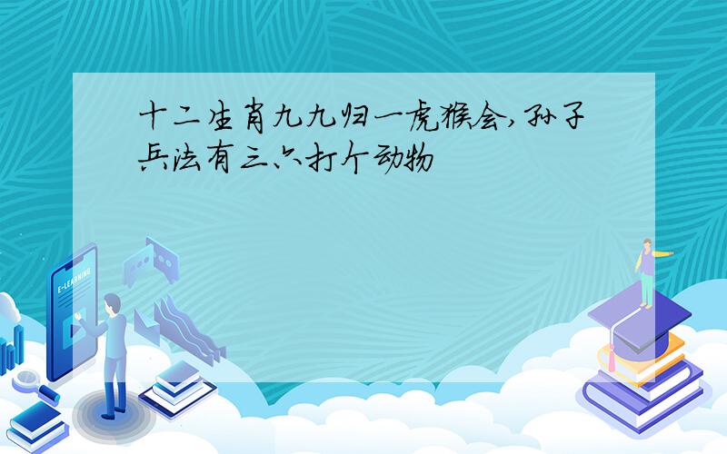 十二生肖九九归一虎猴会,孙子兵法有三六打个动物