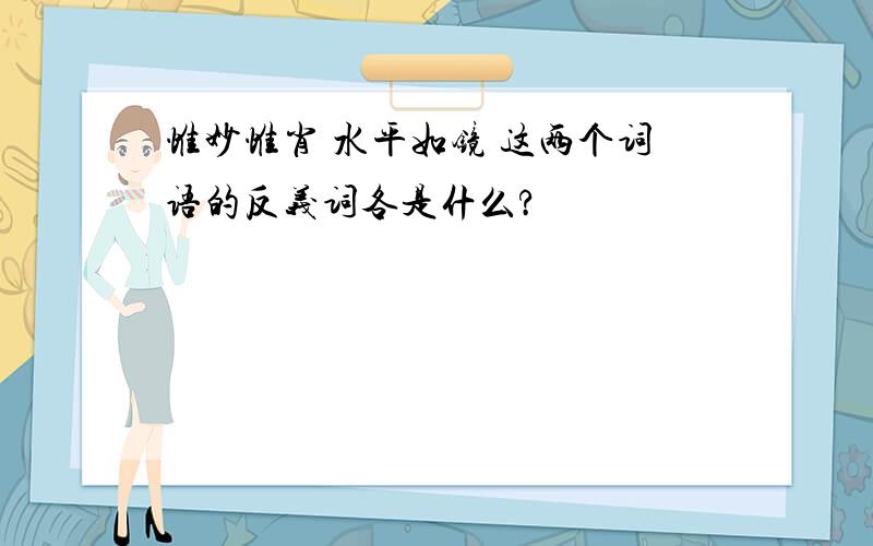 惟妙惟肖 水平如镜 这两个词语的反义词各是什么?