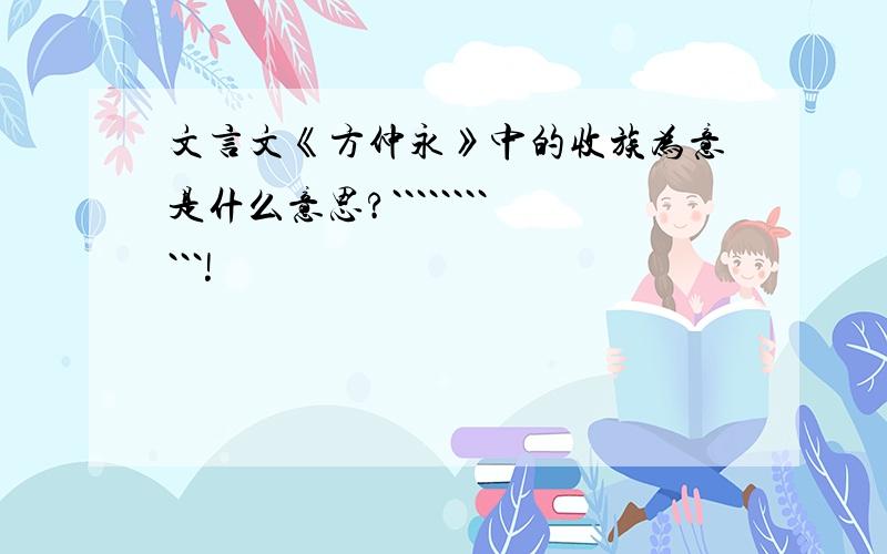 文言文《方仲永》中的收族为意是什么意思?```````````!