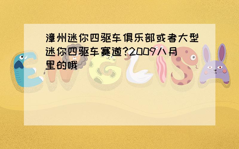 漳州迷你四驱车俱乐部或者大型迷你四驱车赛道?2009八月里的哦