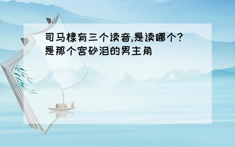 司马棣有三个读音,是读哪个?是那个宫砂泪的男主角