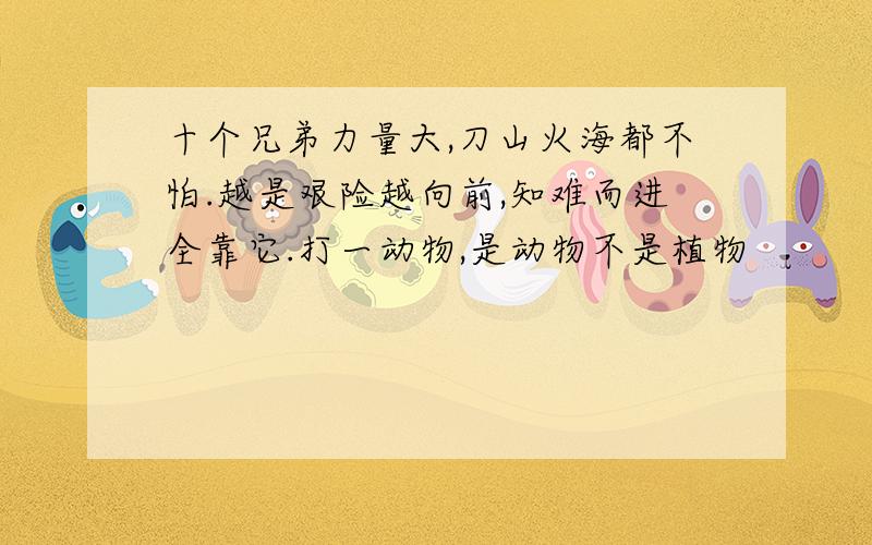 十个兄弟力量大,刀山火海都不怕.越是艰险越向前,知难而进全靠它.打一动物,是动物不是植物