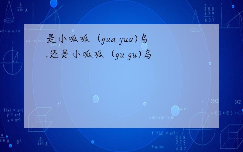 是小呱呱（gua gua)鸟,还是小呱呱（gu gu)鸟