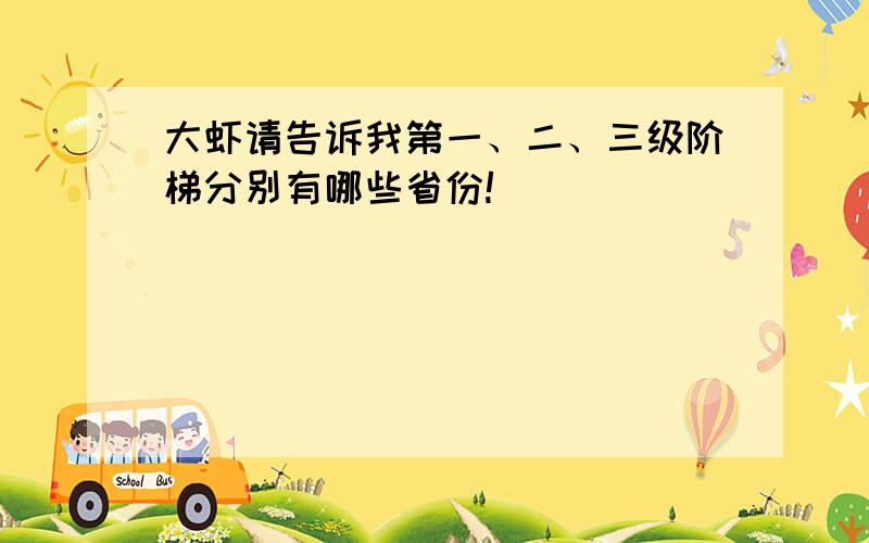 大虾请告诉我第一、二、三级阶梯分别有哪些省份!