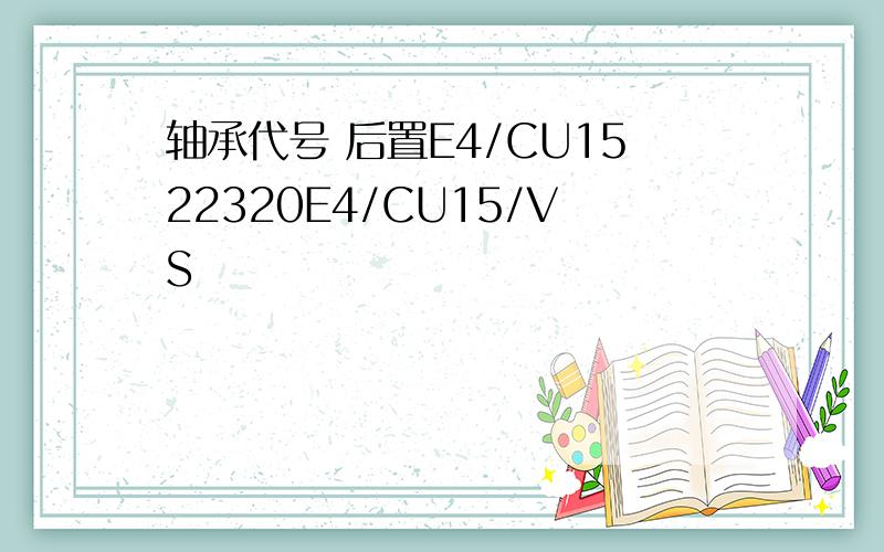 轴承代号 后置E4/CU1522320E4/CU15/VS