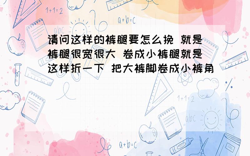 请问这样的裤腿要怎么挽 就是裤腿很宽很大 卷成小裤腿就是这样折一下 把大裤脚卷成小裤角