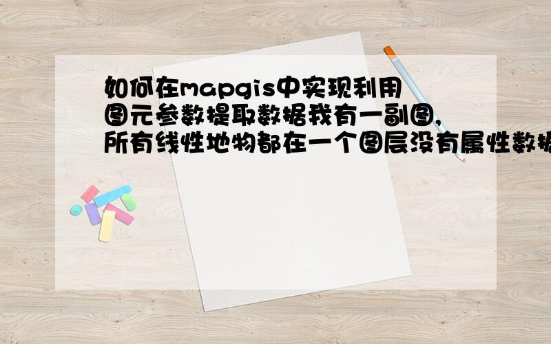 如何在mapgis中实现利用图元参数提取数据我有一副图,所有线性地物都在一个图层没有属性数据打算通过图元参数来提起出需要数据不知道是否可行望高手告知!