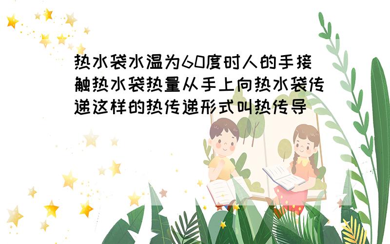 热水袋水温为60度时人的手接触热水袋热量从手上向热水袋传递这样的热传递形式叫热传导