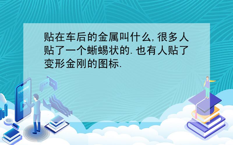 贴在车后的金属叫什么,很多人贴了一个蜥蜴状的.也有人贴了变形金刚的图标.