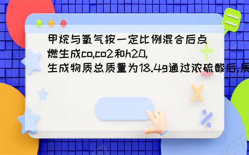 甲烷与氧气按一定比例混合后点燃生成co,co2和h20,生成物质总质量为18.4g通过浓硫酸后,质量减少9g..这道题为什么不能直接把方程式写出来配平再做呢?就是这样 4CH4+7CO2→2CO+2CO2+8H20