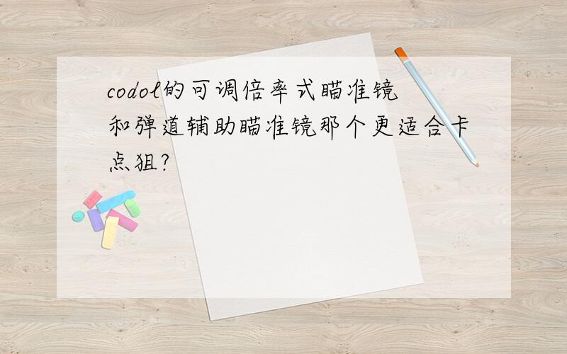 codol的可调倍率式瞄准镜和弹道辅助瞄准镜那个更适合卡点狙?