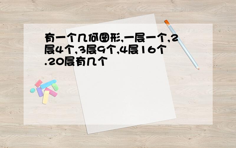 有一个几何图形,一层一个,2层4个,3层9个,4层16个.20层有几个