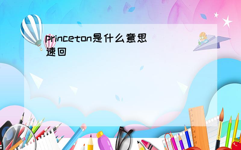 princeton是什么意思速回