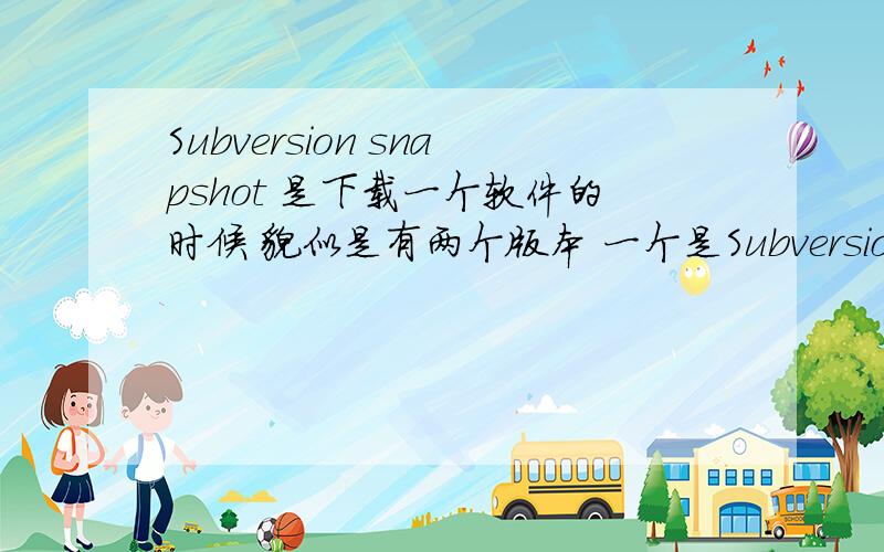 Subversion snapshot 是下载一个软件的时候 貌似是有两个版本 一个是Subversion snapshot,一个是source snapshot