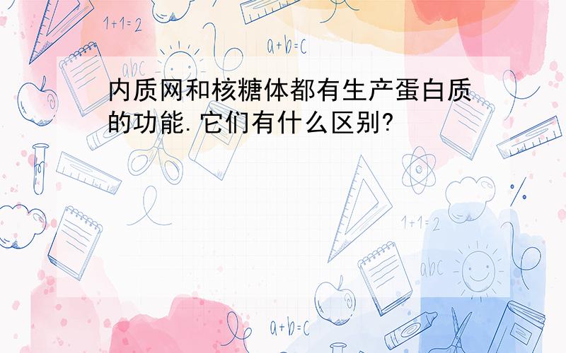 内质网和核糖体都有生产蛋白质的功能.它们有什么区别?