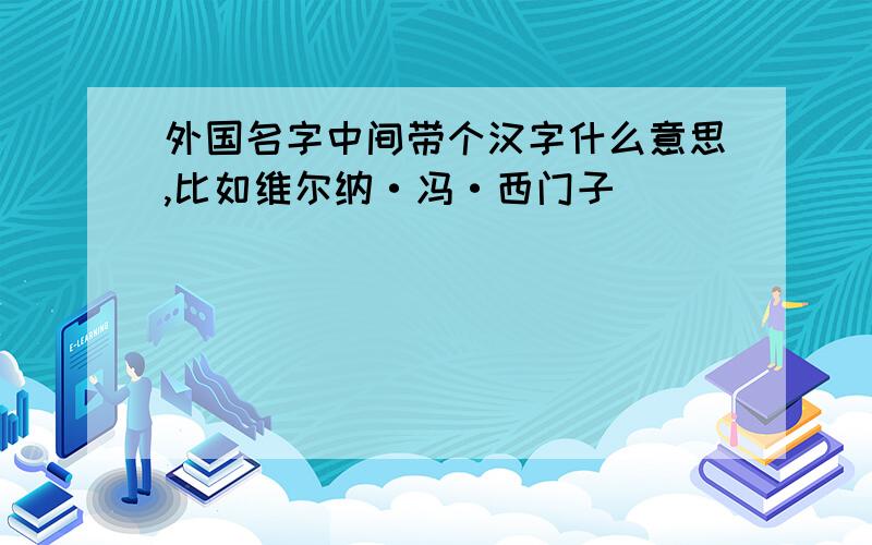 外国名字中间带个汉字什么意思,比如维尔纳·冯·西门子