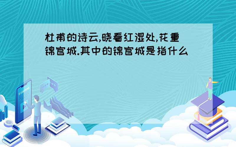 杜甫的诗云,晓看红湿处,花重锦官城.其中的锦官城是指什么