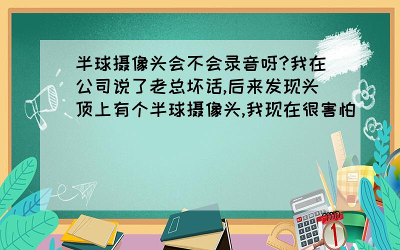 半球摄像头会不会录音呀?我在公司说了老总坏话,后来发现头顶上有个半球摄像头,我现在很害怕