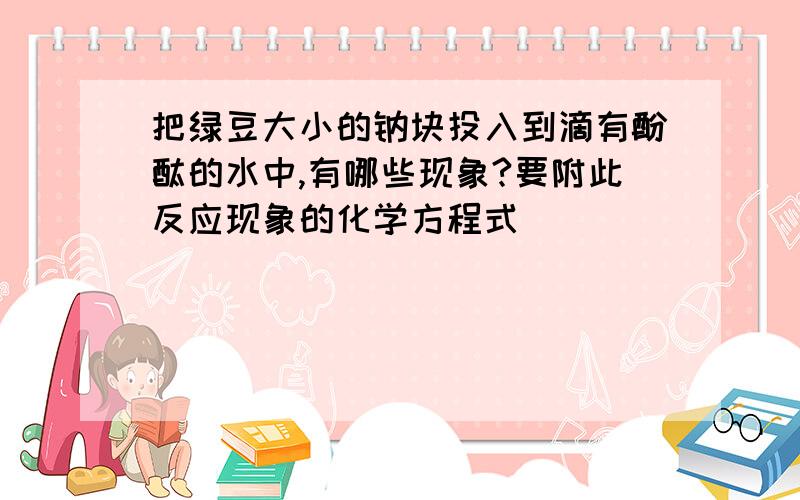 把绿豆大小的钠块投入到滴有酚酞的水中,有哪些现象?要附此反应现象的化学方程式