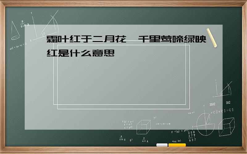 霜叶红于二月花,千里莺啼绿映红是什么意思