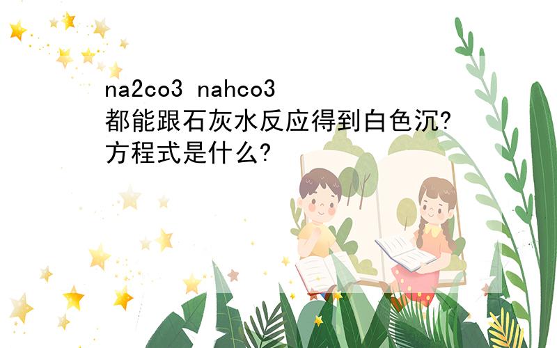 na2co3 nahco3 都能跟石灰水反应得到白色沉?方程式是什么?