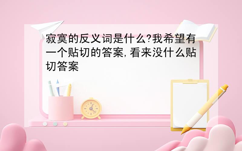 寂寞的反义词是什么?我希望有一个贴切的答案,看来没什么贴切答案