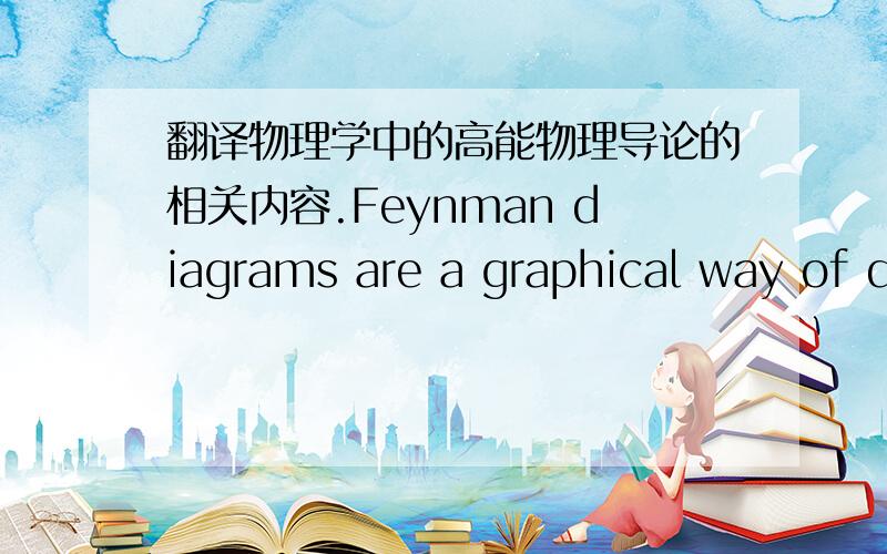 翻译物理学中的高能物理导论的相关内容.Feynman diagrams are a graphical way of displaying the interactions between particles and fields.Examples are shown in Figure 2.1,referring to electronmagnetic interactions.Solid straight lines r