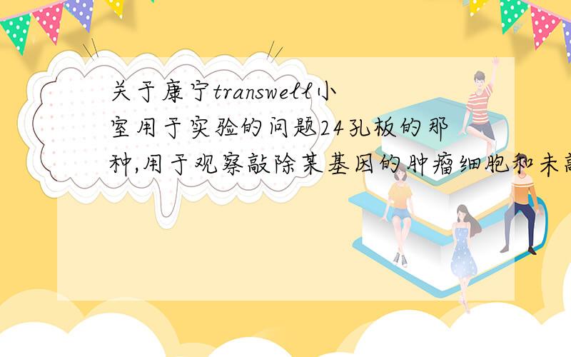 关于康宁transwell小室用于实验的问题24孔板的那种,用于观察敲除某基因的肿瘤细胞和未敲除的对照组细胞的侵袭实验,有人知道这个transwell小室上室铺BD的胶,一般是多少ul吗?