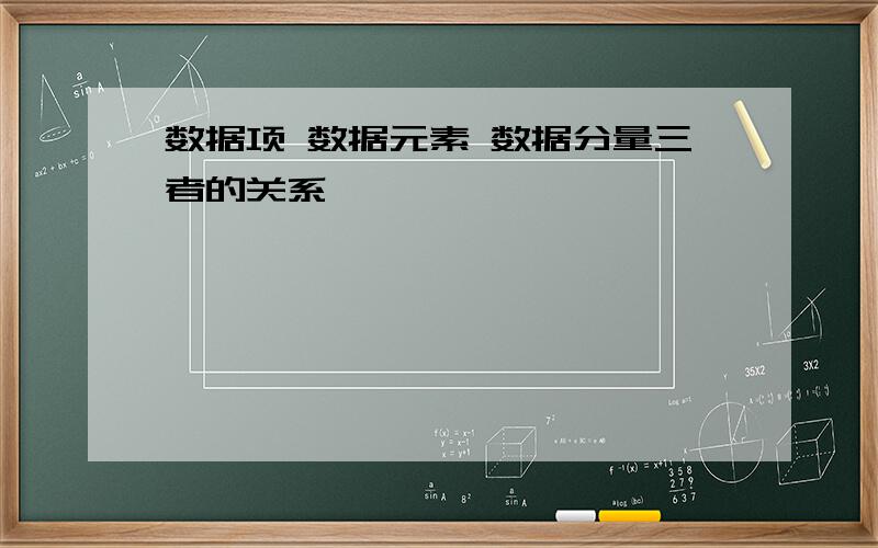 数据项 数据元素 数据分量三者的关系