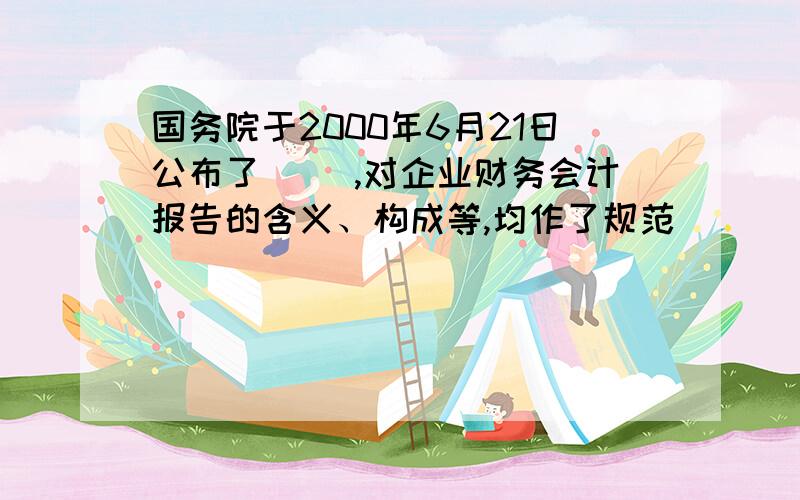 国务院于2000年6月21日公布了( ),对企业财务会计报告的含义、构成等,均作了规范