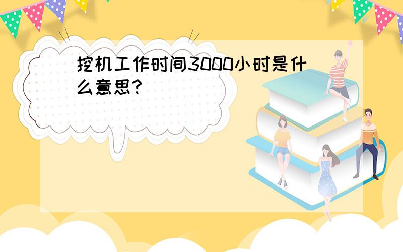 挖机工作时间3000小时是什么意思?