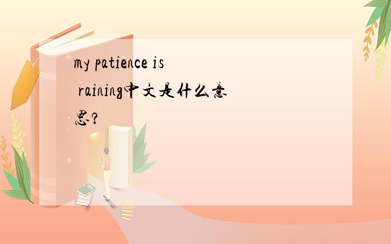 my patience is raining中文是什么意思?