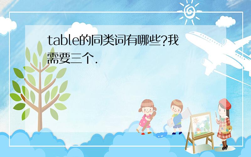 table的同类词有哪些?我需要三个.