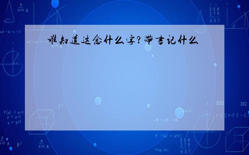 谁知道这念什么字?带书记什么