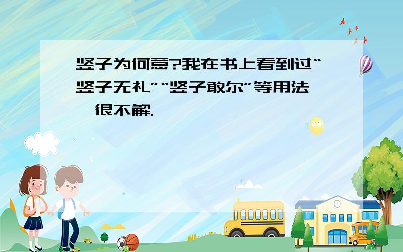 竖子为何意?我在书上看到过“竖子无礼”“竖子敢尔”等用法,很不解.