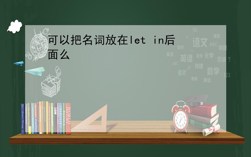 可以把名词放在let in后面么