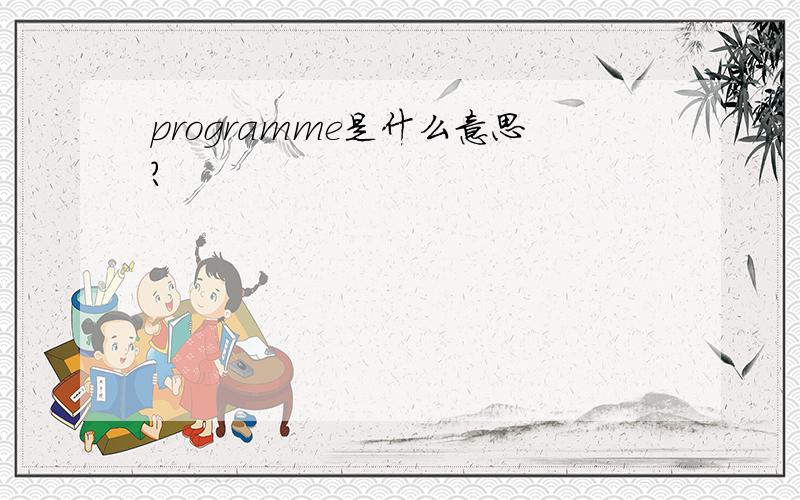 programme是什么意思?