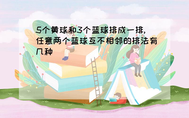 5个黄球和3个蓝球排成一排,任意两个蓝球互不相邻的排法有几种