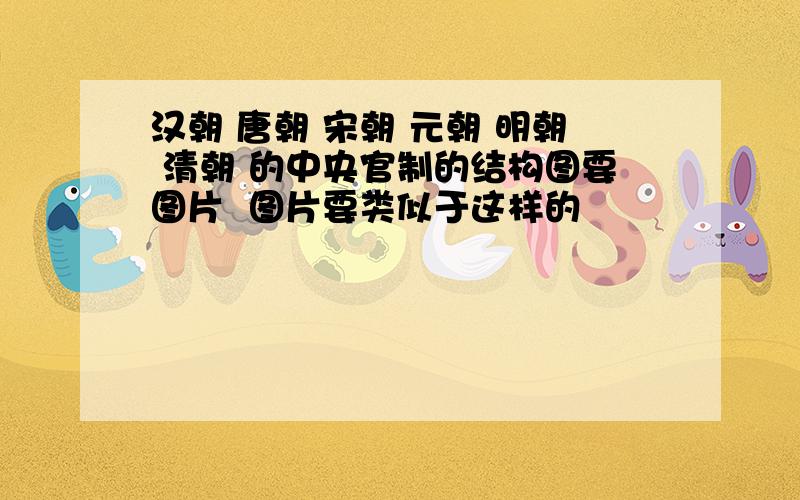 汉朝 唐朝 宋朝 元朝 明朝 清朝 的中央官制的结构图要图片  图片要类似于这样的