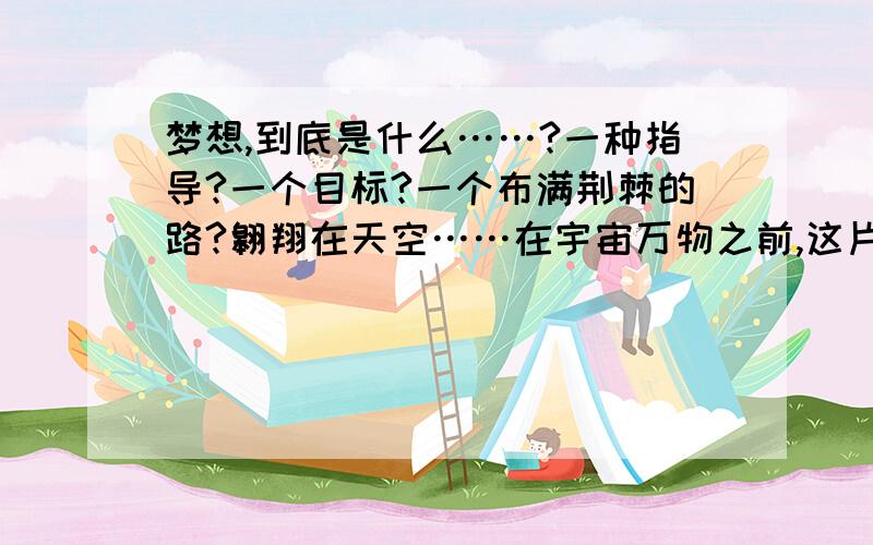 梦想,到底是什么……?一种指导?一个目标?一个布满荆棘的路?翱翔在天空……在宇宙万物之前,这片天……又算得了什么…梦想的极限和终点,在哪?.