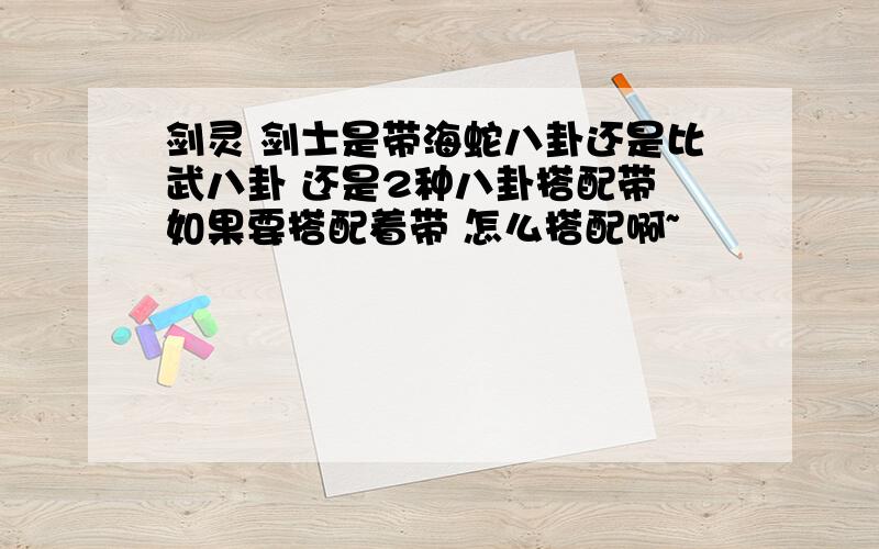 剑灵 剑士是带海蛇八卦还是比武八卦 还是2种八卦搭配带 如果要搭配着带 怎么搭配啊~