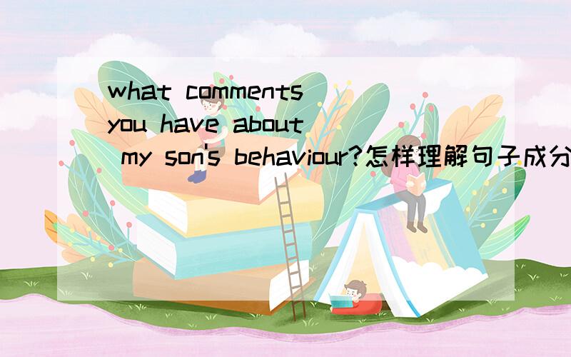 what comments you have about my son's behaviour?怎样理解句子成分?