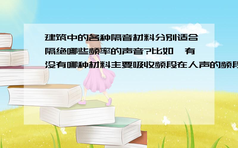 建筑中的各种隔音材料分别适合隔绝哪些频率的声音?比如,有没有哪种材料主要吸收频段在人声的频段?在汽车喇叭声的频段?最近在做一个建筑设计,有一个构思希望可以将环境中的声音进行